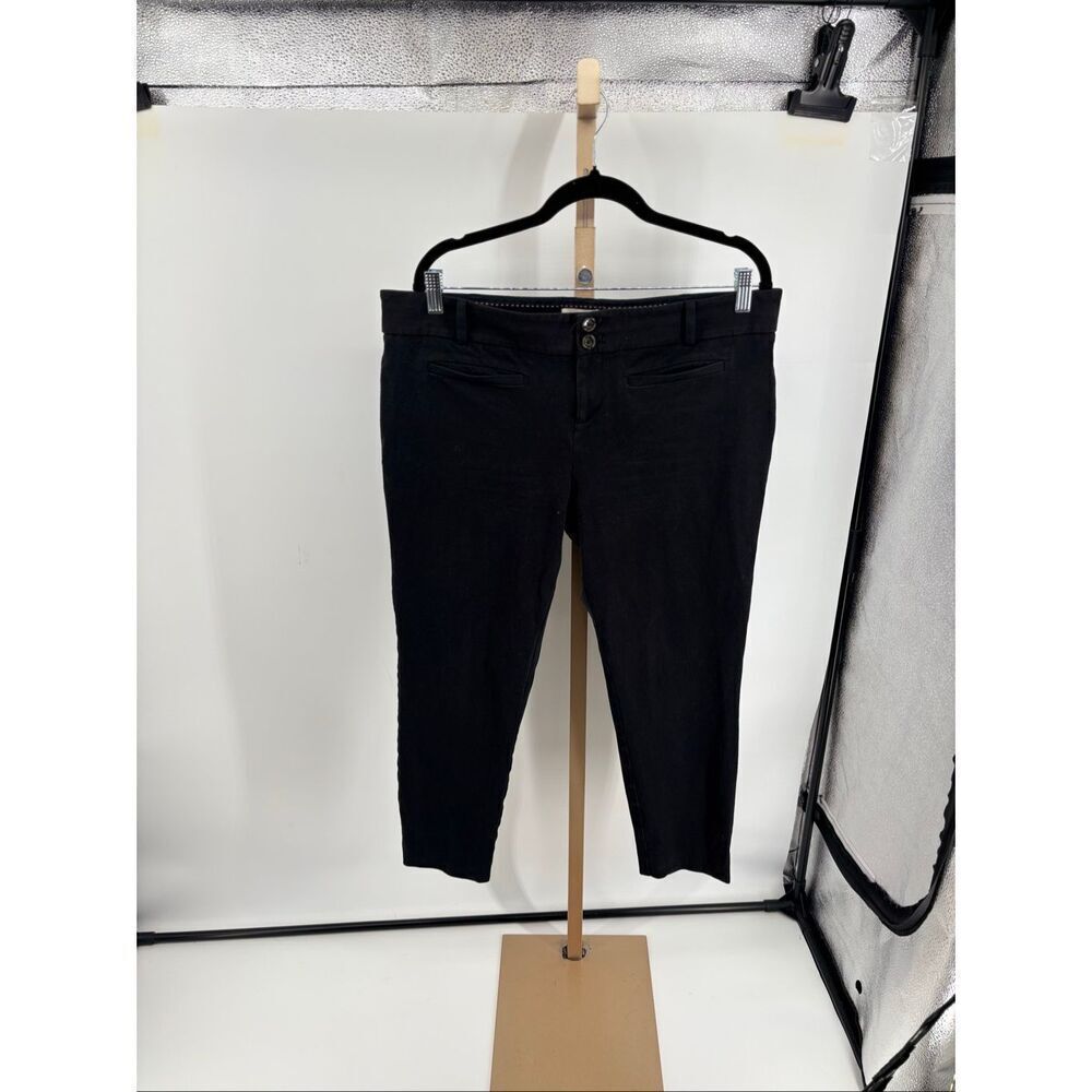 Anthropologie The Essential Slim Black Cropped Pants Plus Size 16W